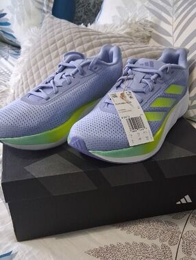 Adidas Women's Lavender Running Sneakers with Lime Accents